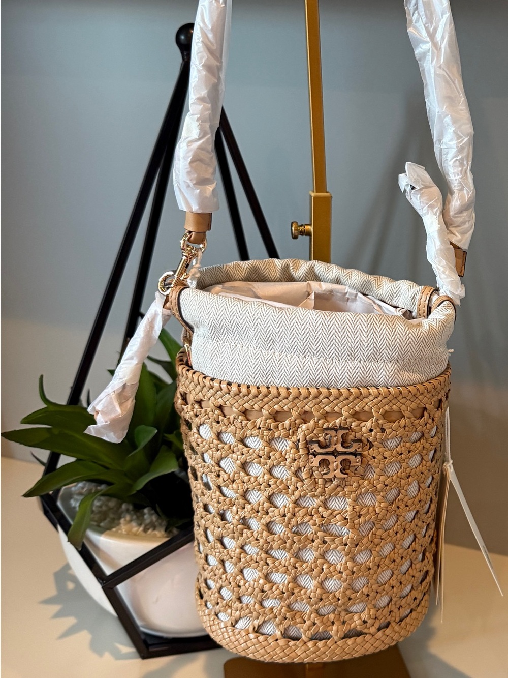 Tory Burch Bucket Bag in Honeycomb ! New with tags ,